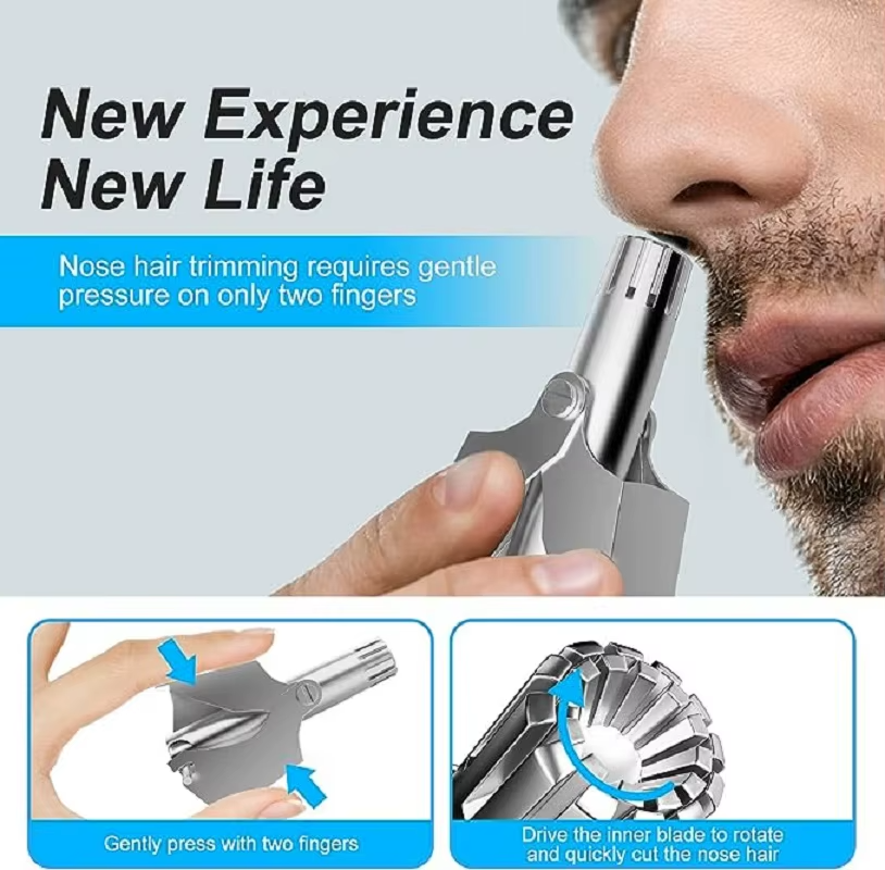 Manual Nose Hair Trimmer – Quiet, Washable & Portable for Men and Women - Image 2